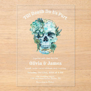 Til Death Do us Part Gothic Halloween Hochzeit Acryleinladungen