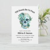 Til Death Do us Part Gothic Halloween Hochzeit Einladung (Stehend Vorderseite)