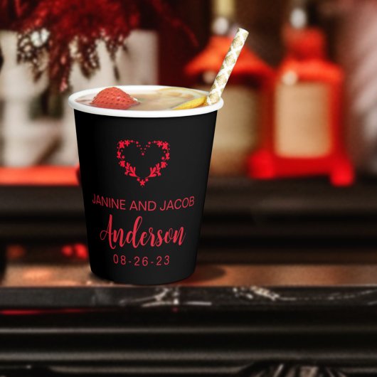 Til Death Do us Part Gothic Moody Black and Red Pappbecher