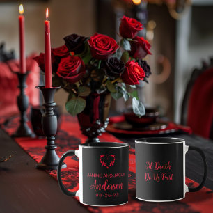 Til Death Do us Part Gothic Moody Black and Red Tasse