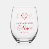 Til Death Do us Part Gothic Moody Black and Red Weinglas Ohne Stiel (Vorderseite)