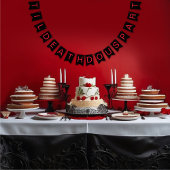 Til Death Do us Part Gothic Moody Black and Red Wimpelkette