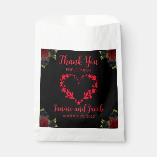 Til Death Do us Part Gothic Red and Black Rose Geschenktütchen (Vorderseite)