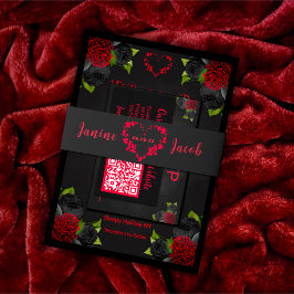 Til Death Do us Part Gothic Red Heart Wedding Einladungsbanderole