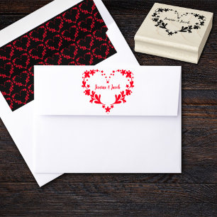 Til Death Do us Part Gothic Red Heart Wedding Gummistempel