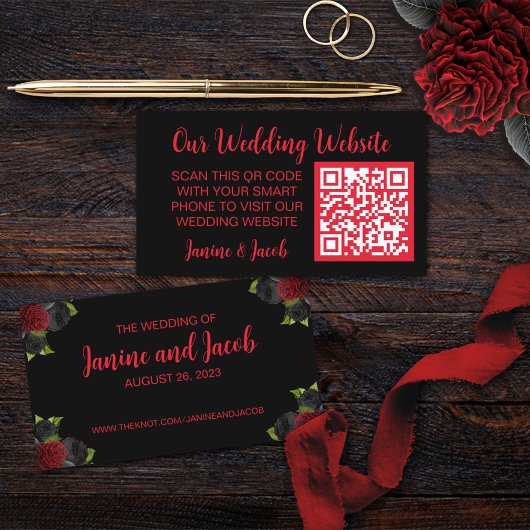 Til Death Do us Part Gothic Rose Umschließungskart Visitenkarte