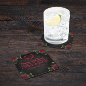 Til Death Do us Part Gothic Rote Rose Wedding Rechteckiger Pappuntersetzer