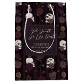 ’Til Death Do Us Part Gothic Skull & Rose Wedding Mittlere Geschenktüte (Vorderseite)