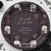’Til Death Do Us Part Gothic Skull & Rose Wedding Pappteller