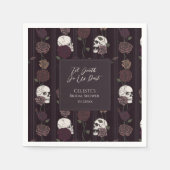 ’Til Death Do Us Part Gothic Skull & Rose Wedding Serviette (Vorderseite)