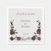 Til Death Do Us Part Gothic Skull & Rose Wedding Serviette (Vorderseite)