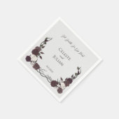 Til Death Do Us Part Gothic Skull & Rose Wedding Serviette (Ecke)