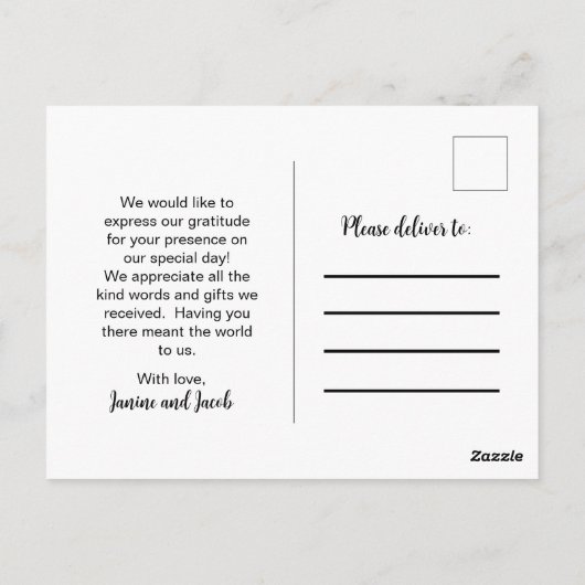 Til Death Do us Part Gothic Vielen Dank Postkarte (Rückseite)