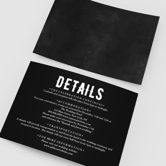 Til Death Do us Part Gothic Wedding Deatils Begleitkarte