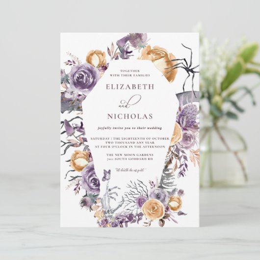 'Til Death Do us Part Halloween Einladung (Stehend Vorderseite)