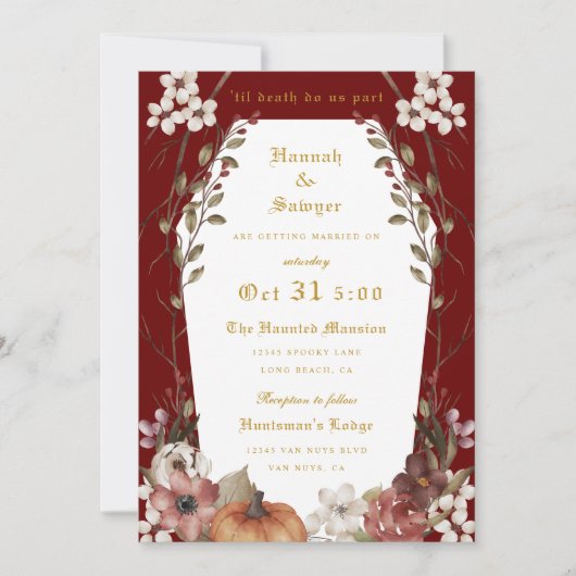 'Til Death Do us Part Halloween Einladung (Vorderseite)