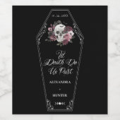 Til Death Do us Part Halloween Gothic Floral Skull Weinetikett (Einzelnes Label)