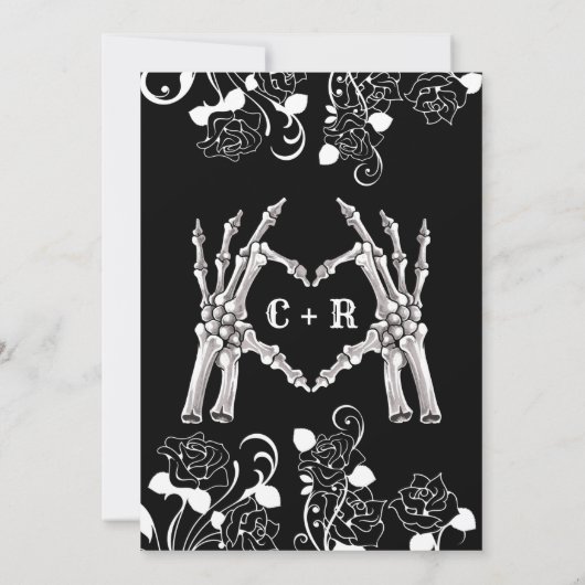 Til Death Do us Part Halloween Gothic Wedding Invi Einladung (Rückseite)