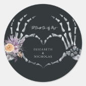 "Til Death Do us Part | Halloween Hochzeit Runder Aufkleber (Vorderseite)