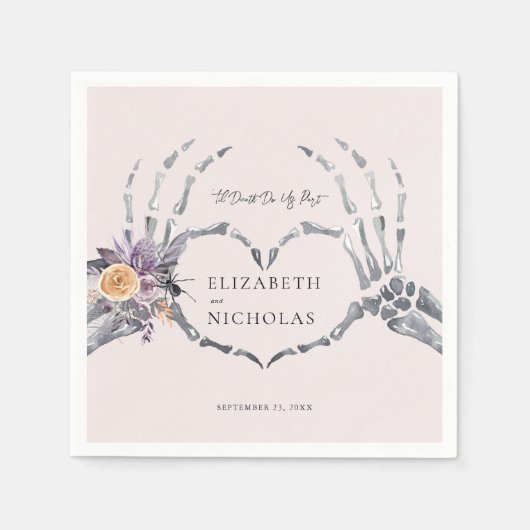 "Til Death Do us Part | Halloween Hochzeit Serviette (Vorderseite)