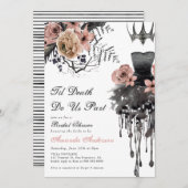Til Death Do us Part Halloween Pink Brautparty Einladung (Vorne/Hinten)