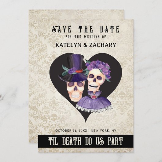 Til Death Do us Part Halloween Save The Date (Vorne/Hinten)