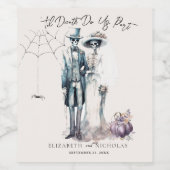 'Til Death Do Us Part | Halloween Wedding  Weinetikett (Einzelnes Label)