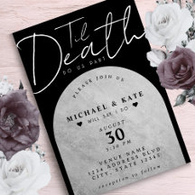 Til Death Do us Part Headstone Black Wedding
