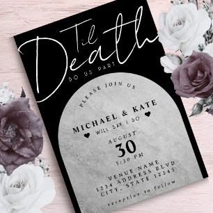 Til Death Do us Part Headstone Black Wedding Einladung