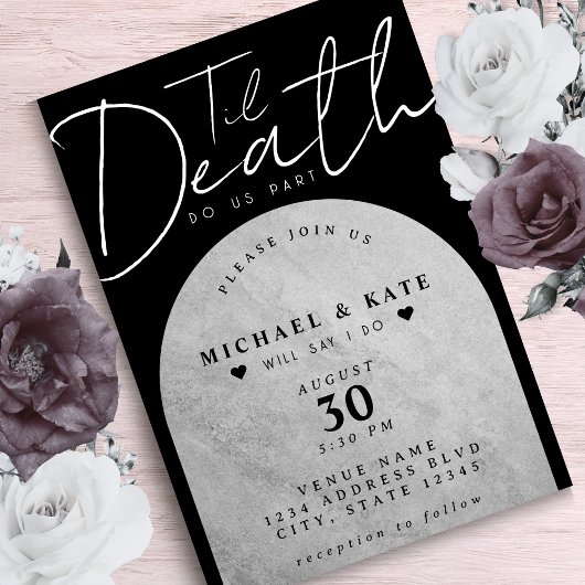 Til Death Do us Part Headstone Black Wedding Einladung