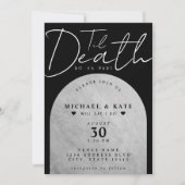 Til Death Do us Part Headstone Black Wedding Einladung (Vorderseite)
