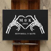 Til Death Do us Part Heart Hand Black Wedding Gästebuch