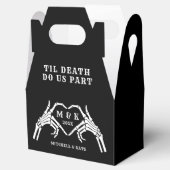 Til Death Do us Part Heart Hand Black Wedding Geschenkschachtel (Geöffnet)