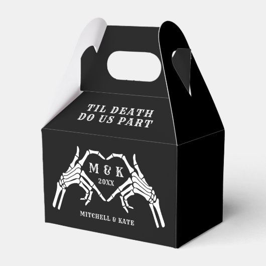 Til Death Do us Part Heart Hand Black Wedding Geschenkschachtel (Vorderseite)