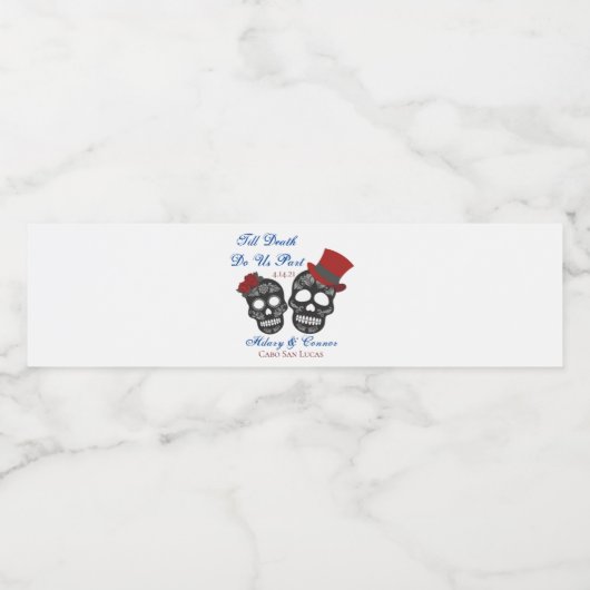 Til Death Do us Part | Hochzeit Wasserflaschenetikett (Einzelnes Label)