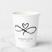 Til Death Do us Part Infinity Symbol Heart Wedding Pappbecher (Vorderseite)
