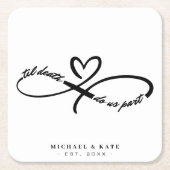 Til Death Do us Part Infinity Symbol Heart Wedding Rechteckiger Pappuntersetzer (Vorderseite)