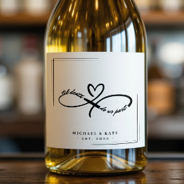 Til Death Do us Part Infinity Symbol Heart Wedding Schaumweinetikett