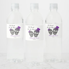 Til Death Do us Part | Lila und schwarze Hochzeit Wasserflaschenetikett