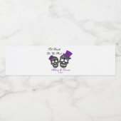 Til Death Do us Part | Lila und schwarze Hochzeit Wasserflaschenetikett (Einzelnes Label)