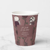 ’Til Death Do Us Part Mauve Pink Gothic Hochzeit Pappbecher (Rückseite)