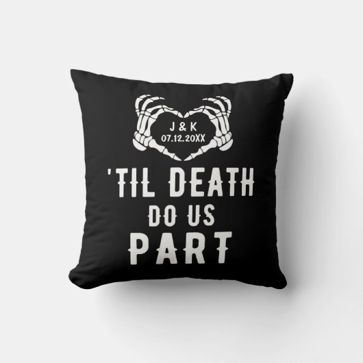 Til Death Do us Part Newlyweds Initials Wedding Kissen (Vorderseite)