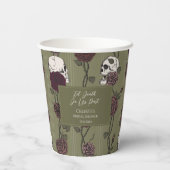 ’Til Death Do Us Part Olivgrüne Gotische Hochzeit Pappbecher (Rückseite)