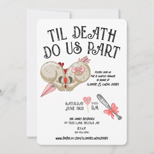 Til Death Do us Part | Paare Einladung | Farbe (Vorderseite)