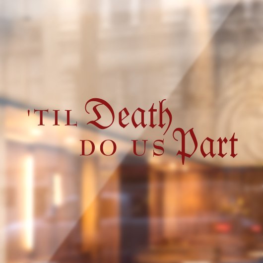 Til Death Do us Part Red Vampire Wedding Fensteraufkleber (Blatt 2)