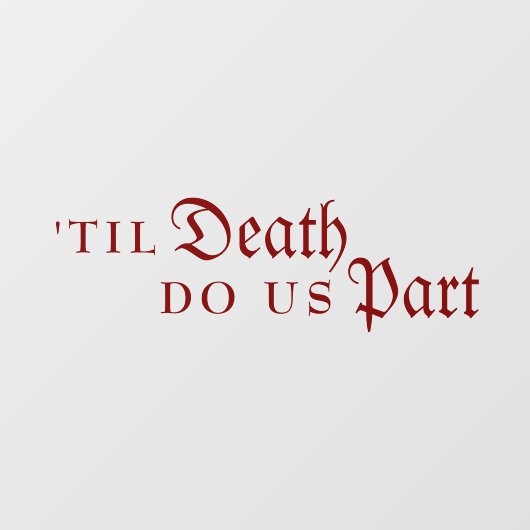 Til Death Do us Part Red Vampire Wedding Fensteraufkleber (Blatt)
