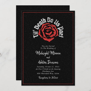 Til Death Do us Part Rose Black Wedding Einladung