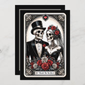 Til Death Do us Part Rose Tarot Hochzeit Einladung (Vorne/Hinten)