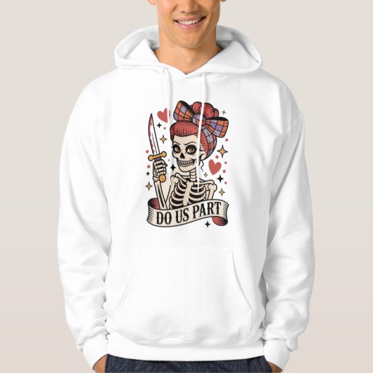 'Til Death Do us Part Skeleton Bride Tattoo Style Hoodie (Vorderseite)