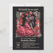 Til Death Do us Part Skeleton Couple Brautparty Einladung (Vorderseite)